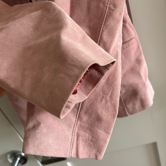 Line Pink Suede Leather Jacket - Picture 7 of 12